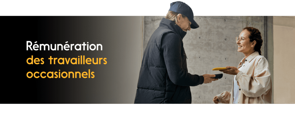 Une femme règle sa livraison à l’aide de son téléphone