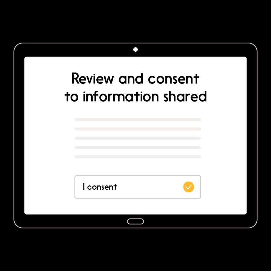 Image showing a pop-up asking you to consent to share your information with the service provider