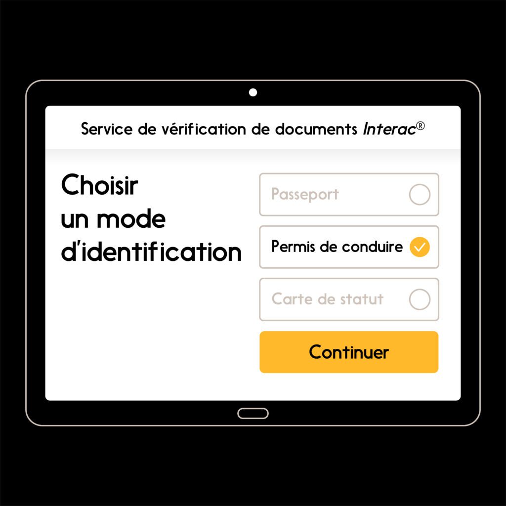 Image des pièces d’identité gouvernementales admissibles au Service de vérification de documents INTERAC