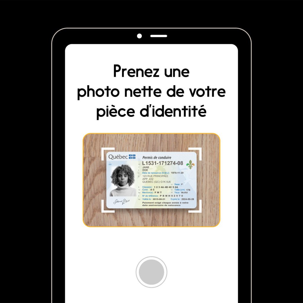 Image de la façon de prendre la photo de votre pièce d’identité avec votre téléphone